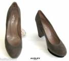 Audley - Shoes Plateau All Leather Brown Velvet 36 - New & Box