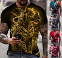 Camiseta Superior Para Hombre Con Estampado Gráfico De Tigre Gato Salvaje Diseño - Tallas S-6xl