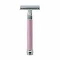 Edwin Jagger Double Edge Safety Pink Razor Extra Long Handle Chrome Plated