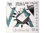 Hub - Silver Ht Logan 11 En 1 Tipo C, Microsd, Audio, Usb 3.0, Rj-45 Gigabit,
