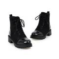 Para Mujeres Moda Zapatos Oxford Patente Cuero Cruz Encaje Botas Informales Elegantes