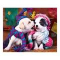 Pintura De Diamantes Cachorros Perros Lindos Dulces Mascotas Diseño Bordado Exhibición Decoración