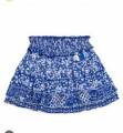 Poupette St Barth | Falda Ariel Azul Floral Para Niñas Talla 12 | Nueva Con Etiquetas