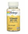 Solaray, Vitamina D3 + K2, Sin Soja, 125 Mcg (5000 Ui), 120 Vegcaps