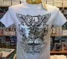 T-shirt Maglia Uomo Angel Devil Con Stampa Argentata E Borchiette Art 14010015